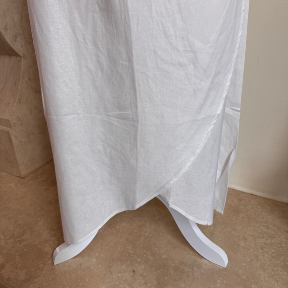 Andie Swim White Linen Sleeveless V Neck Wrap Maxi Womens Size M Swim Cover Up - Picture 8 of 15